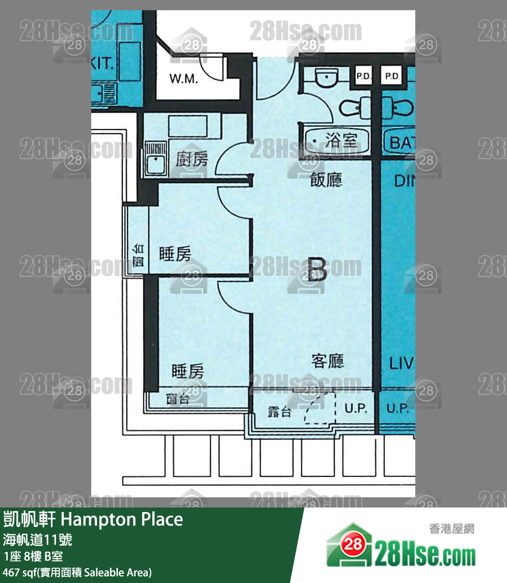 凱帆軒 1座8樓 B室 平面圖