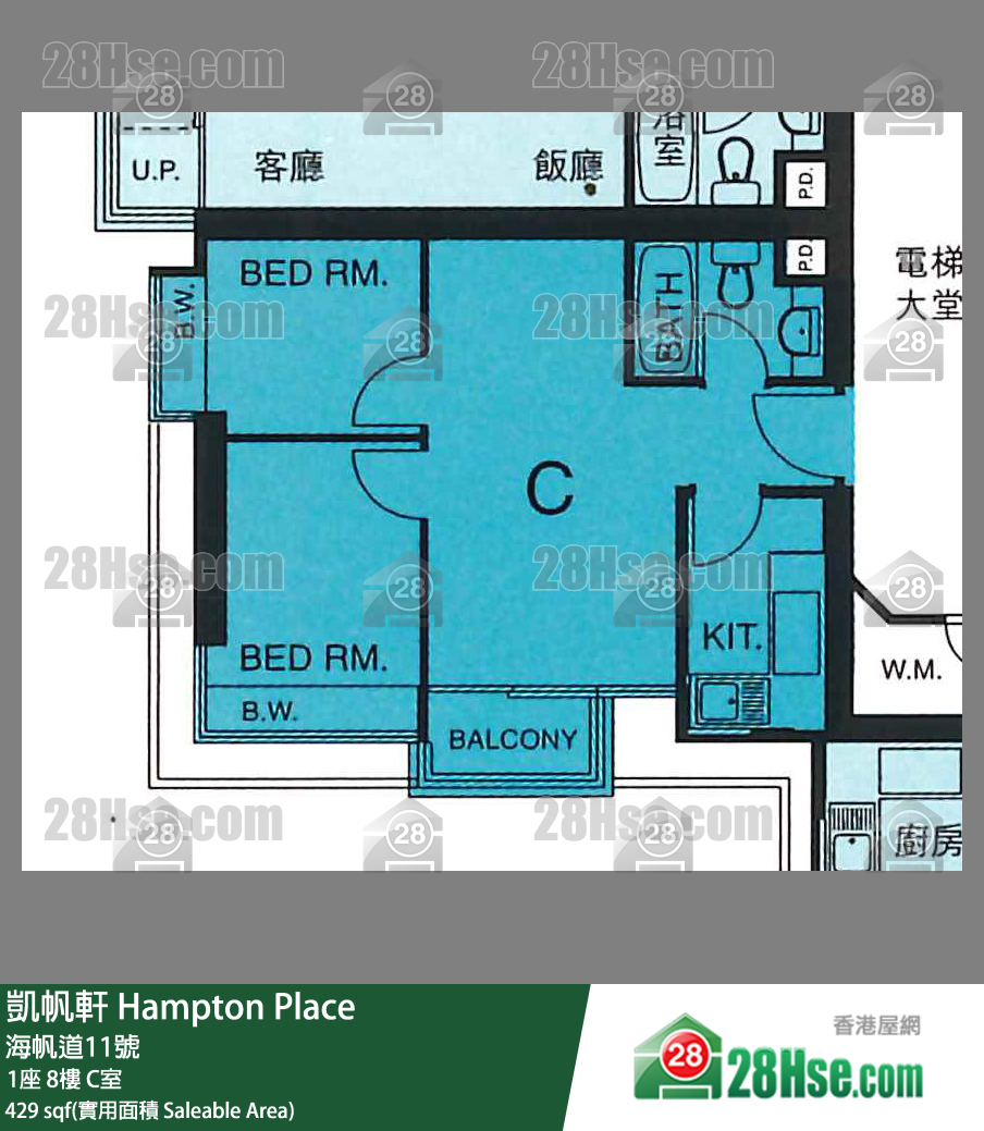 凱帆軒 1座8樓 C室 平面圖