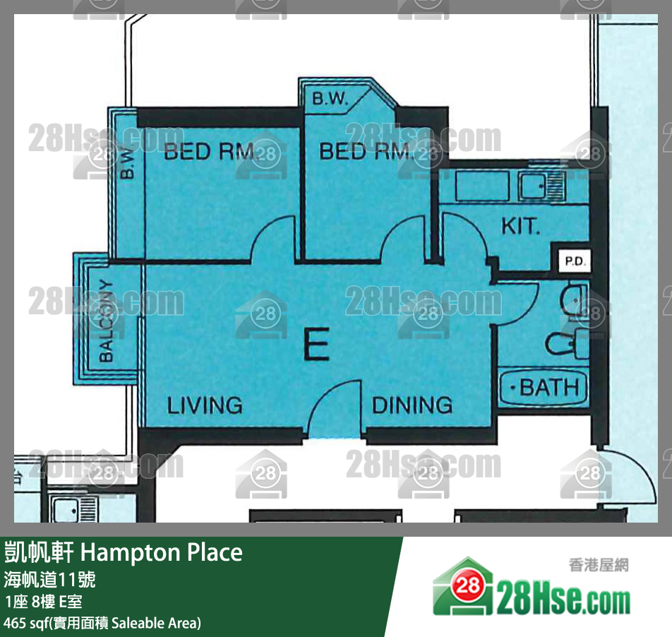 凱帆軒 1座8樓 E室 平面圖