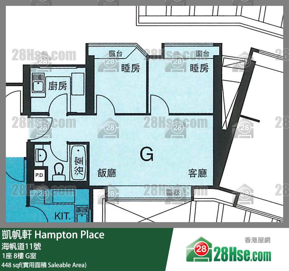 凱帆軒 1座 8樓 G室 平面圖
