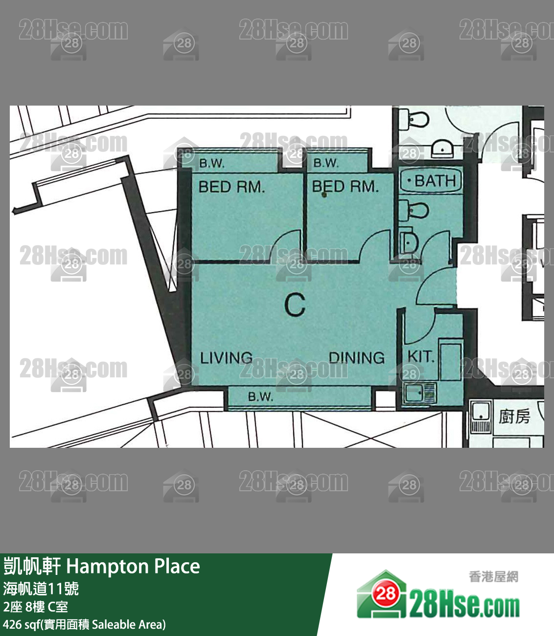 凱帆軒 2座8樓 C室 平面圖