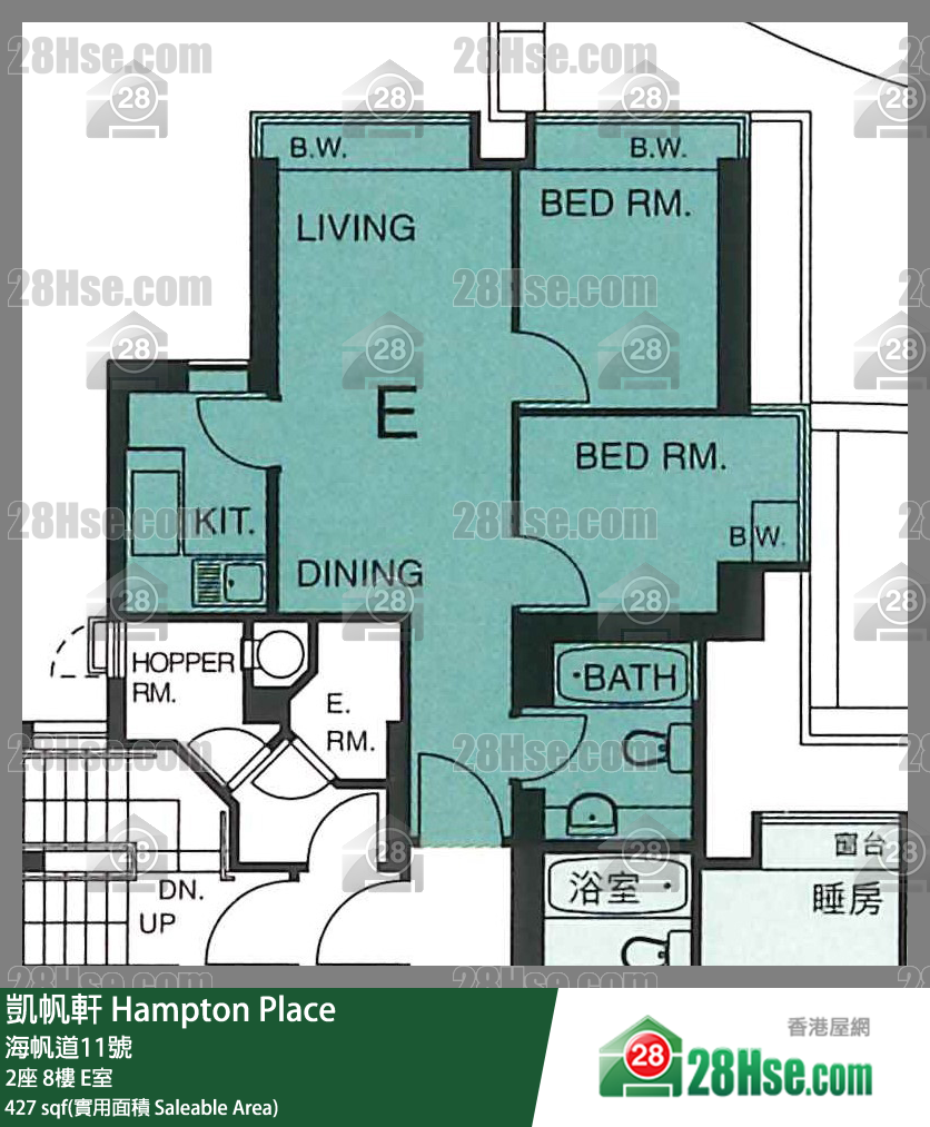 凱帆軒 2座8樓 E室 平面圖