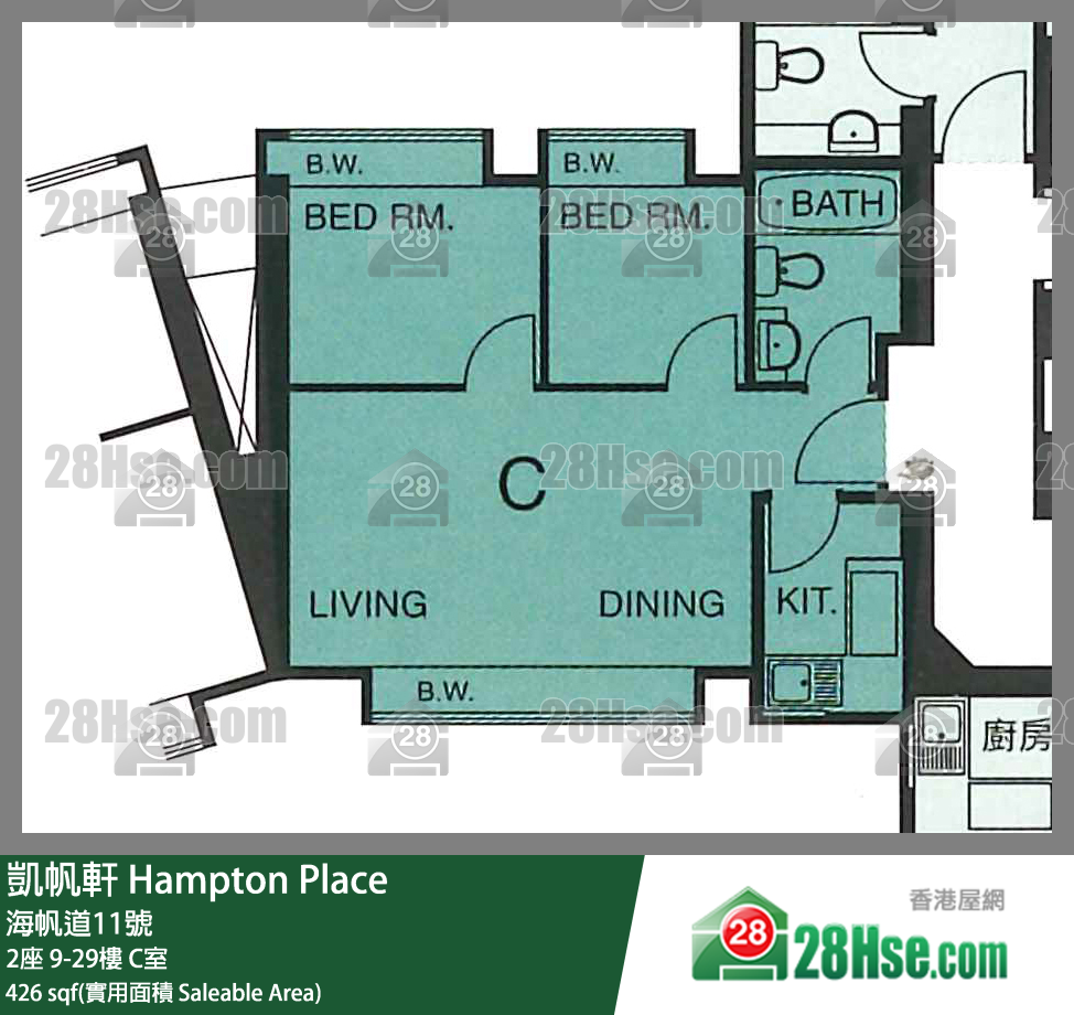 凱帆軒 2座 21樓 C室 平面圖