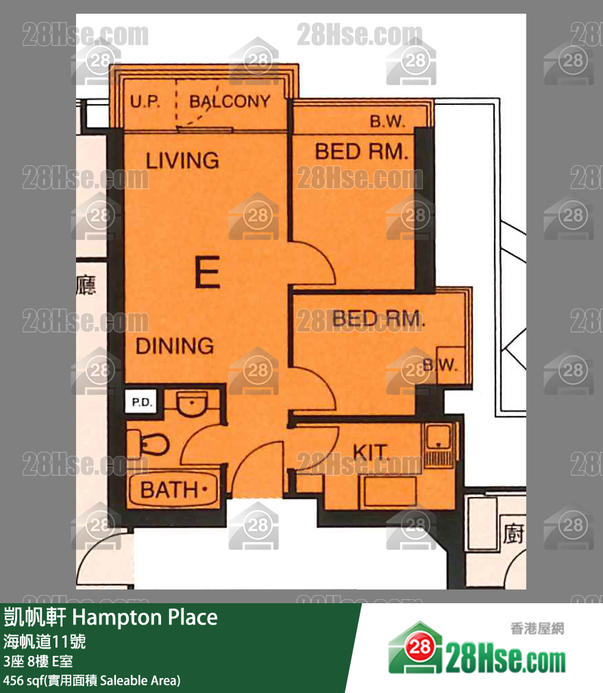 凱帆軒 3座8樓 E室 平面圖