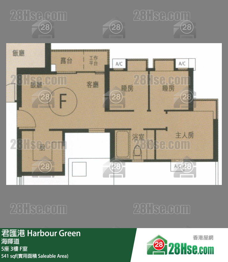 君匯港 5座3樓 F室 平面圖