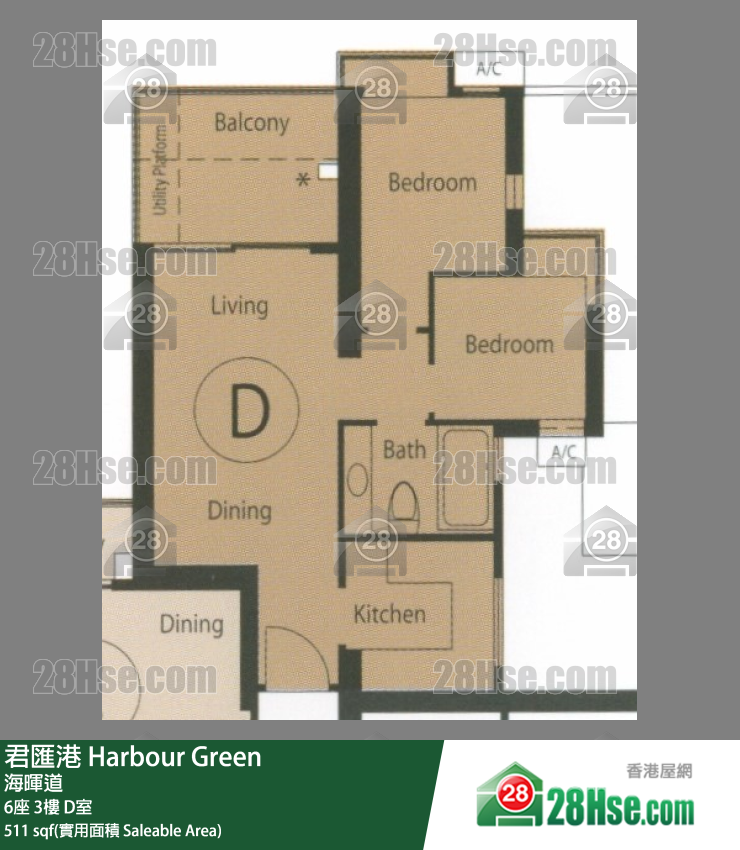 君匯港 6座 3樓 D室 平面圖