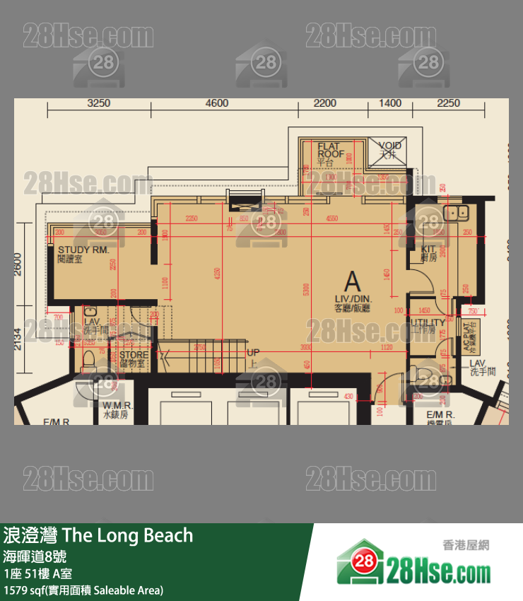 浪澄灣 1座 51樓 A室 平面圖