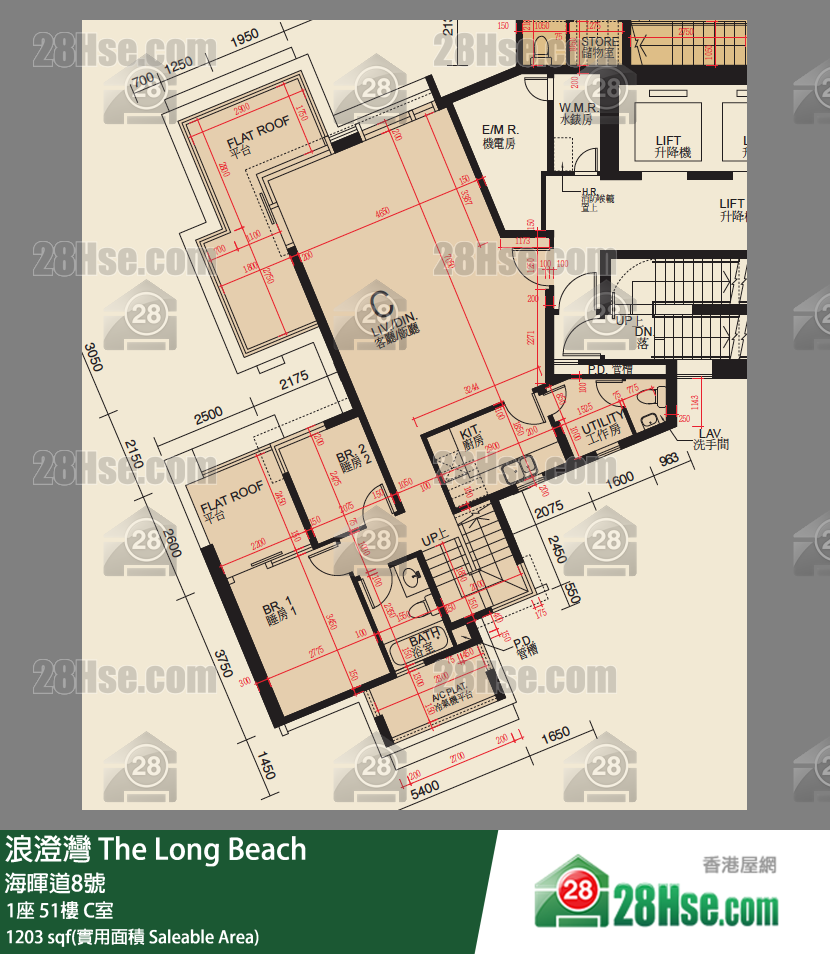 浪澄灣 1座51樓 C室 平面圖