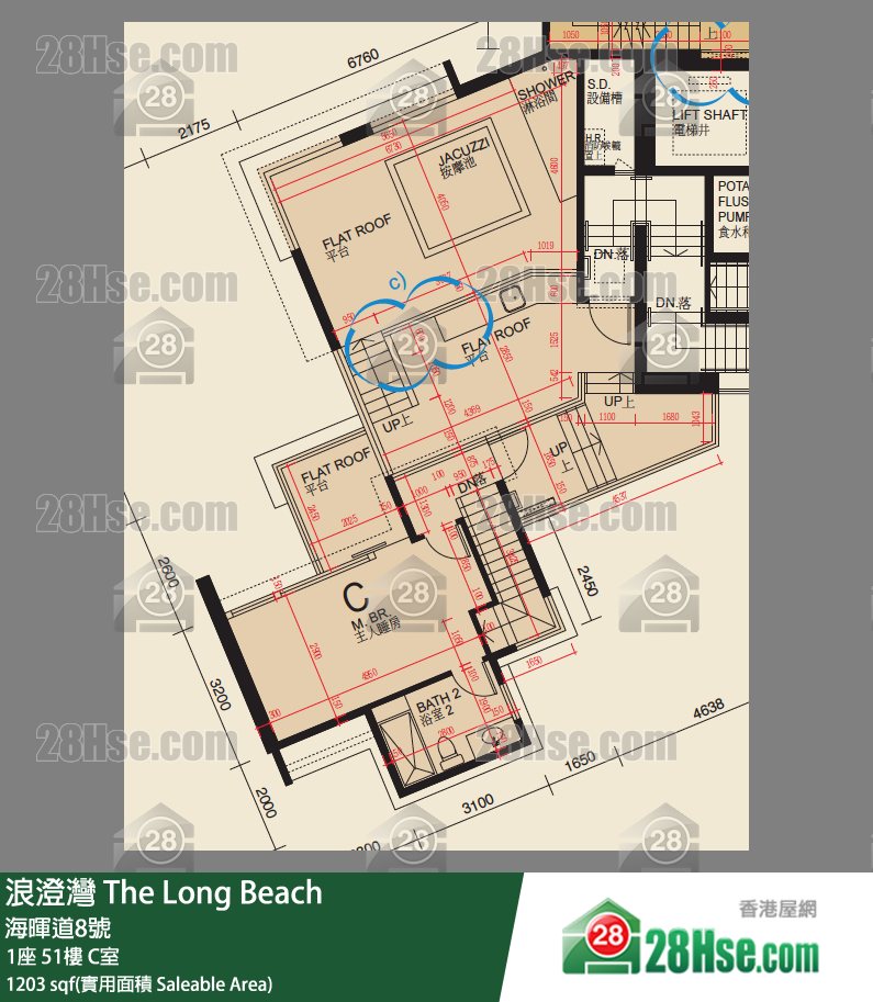 浪澄灣 1座51樓 C室 平面圖