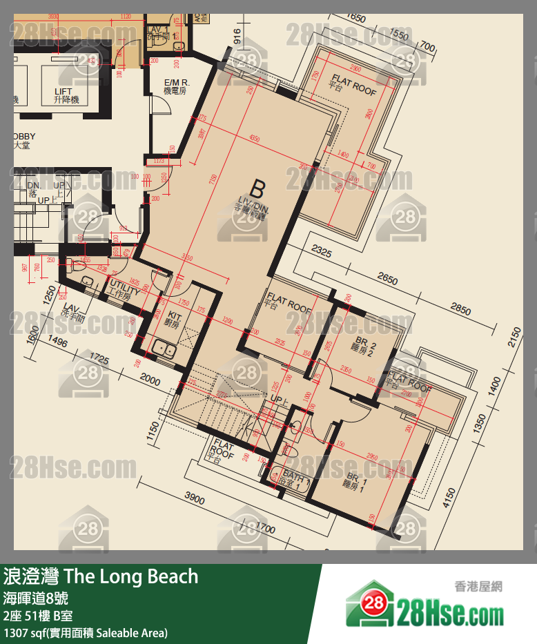 浪澄湾 2座51楼 B室 平面图