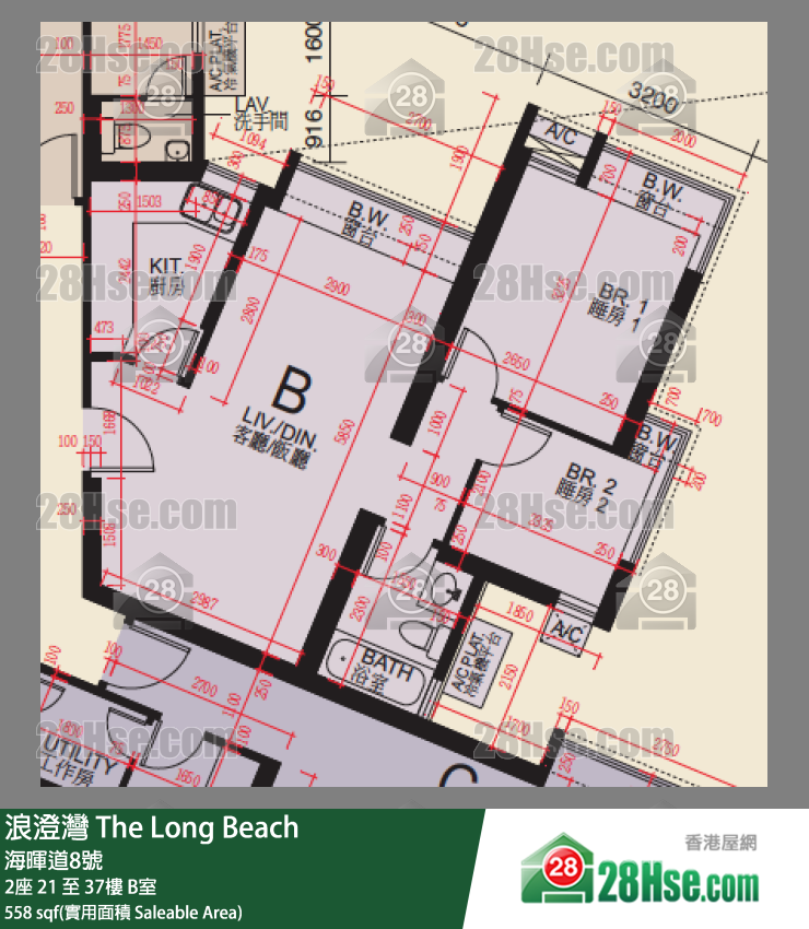 浪澄灣 2座 31樓 B室 平面圖
