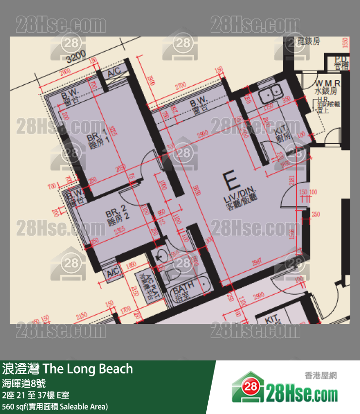 The Long Beach Unit FloorPlan (Provided by 28Hse)