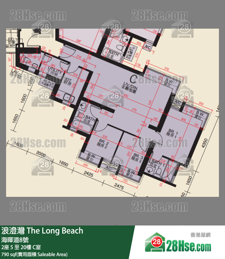 浪澄灣 2座19樓 C室 平面圖