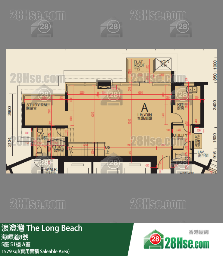 浪澄湾 5座51楼 A室 平面图