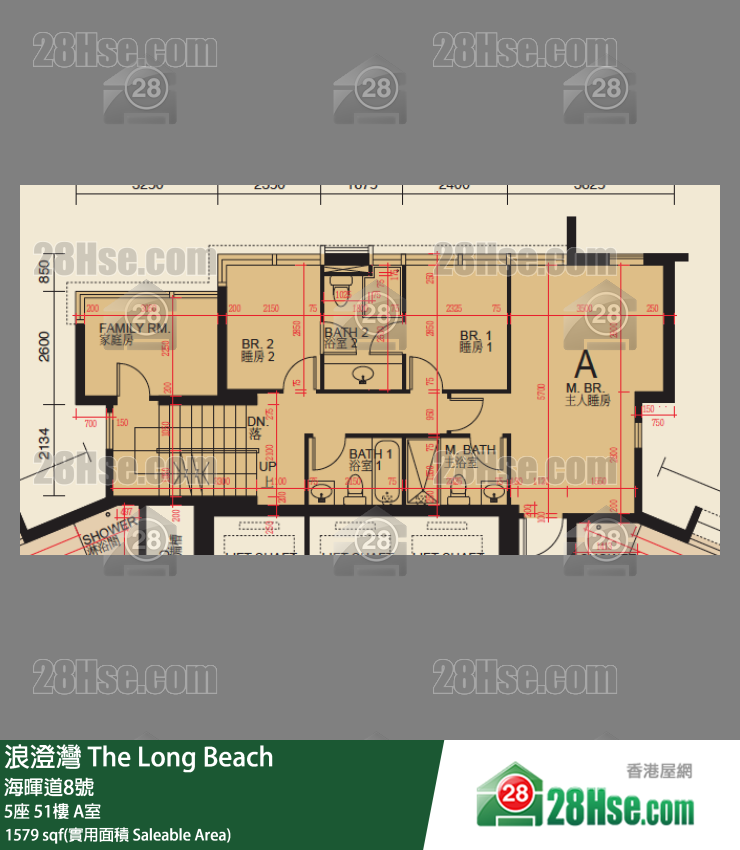 浪澄湾 5座51楼 A室 平面图