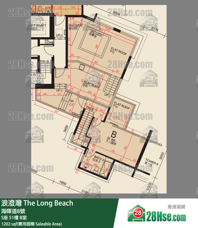 浪澄灣 5座51樓 B室 平面圖