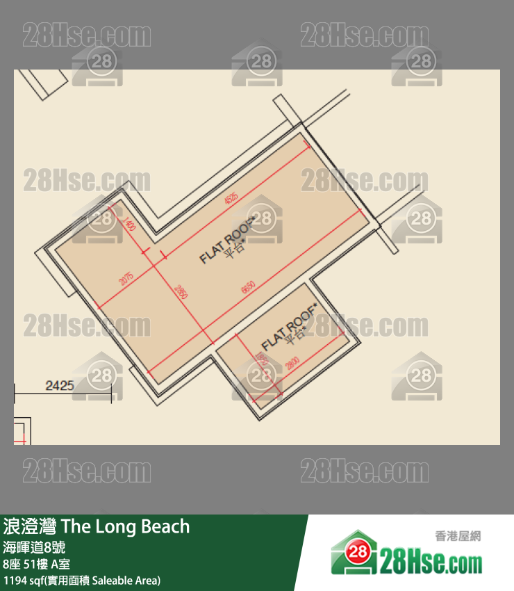 浪澄灣 8座 51樓 A室 平面圖