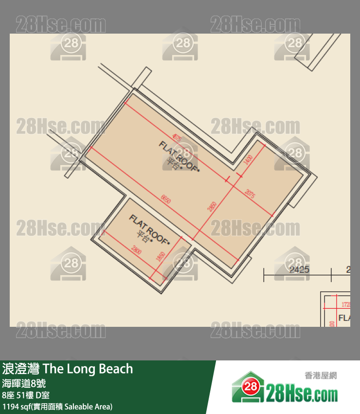 浪澄灣 8座51樓 D室 平面圖