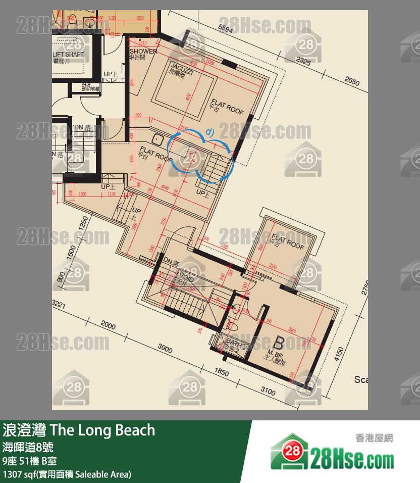浪澄湾 9座51楼 B室 平面图