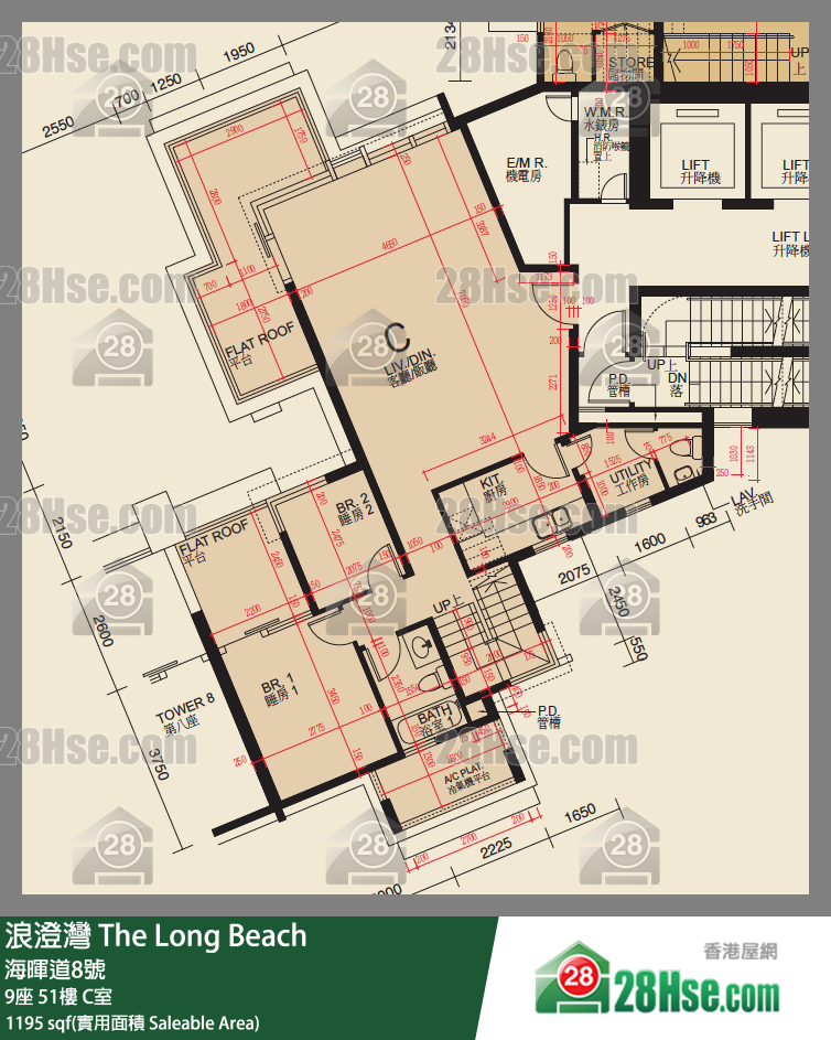 浪澄湾 9座51楼 C室 平面图