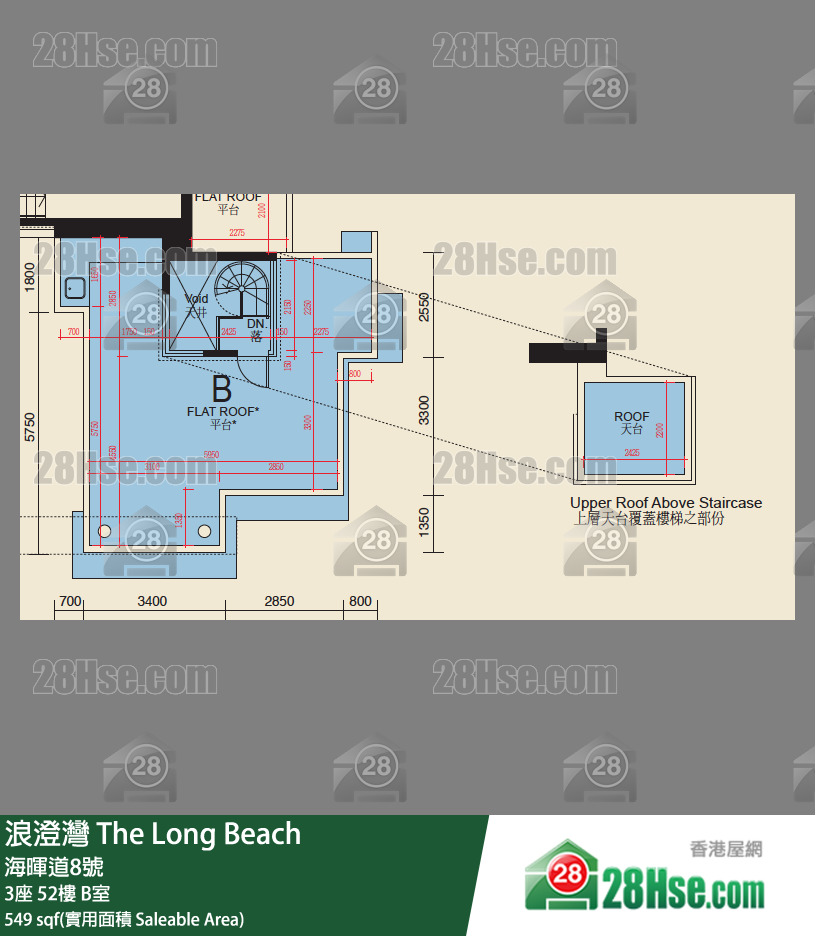 浪澄灣 3座 52樓 B室 平面圖