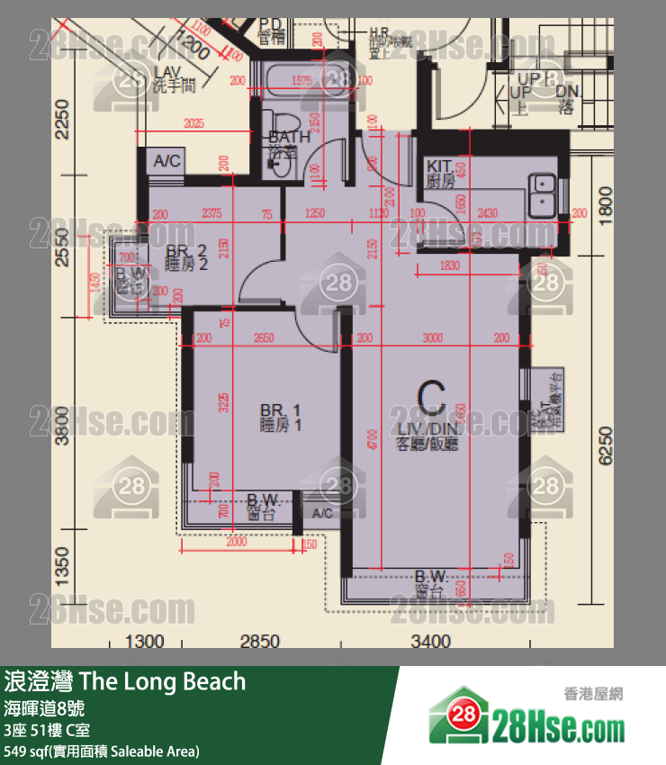 浪澄灣 3座 51樓 C室 平面圖