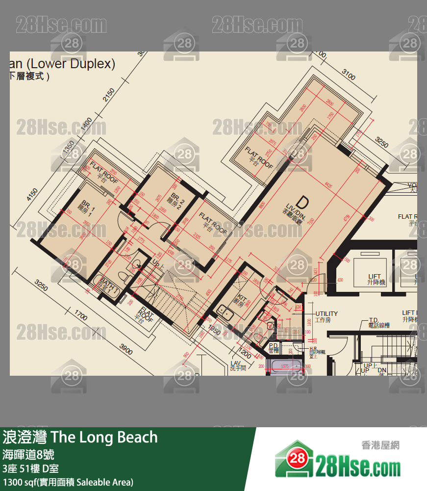 浪澄灣 3座51樓 D室 平面圖