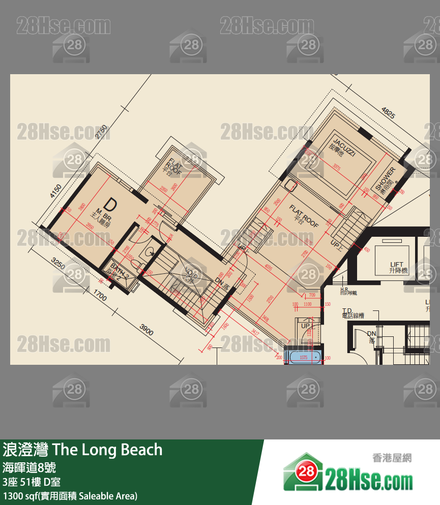 浪澄灣 3座51樓 D室 平面圖