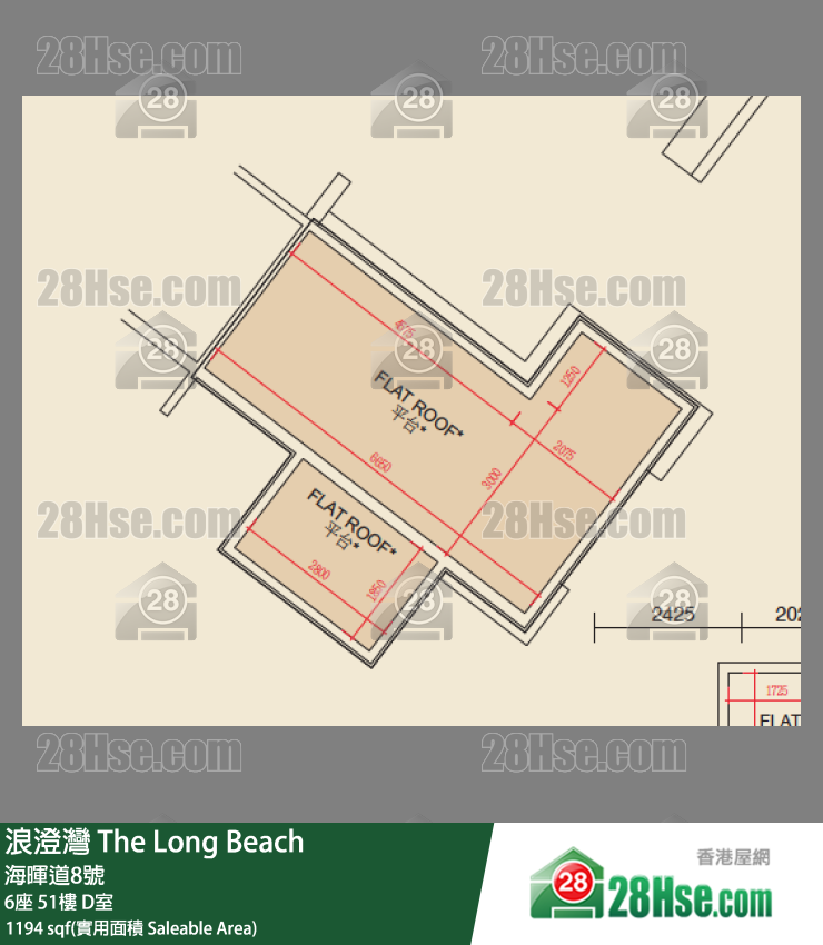 浪澄湾 6座 51楼 D室 平面图