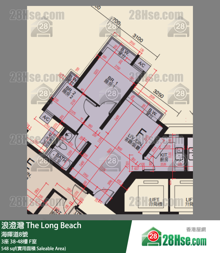The Long Beach Unit FloorPlan (Provided by 28Hse)