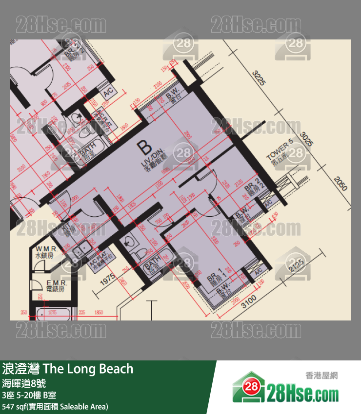 浪澄湾 3座 13楼 B室 平面图