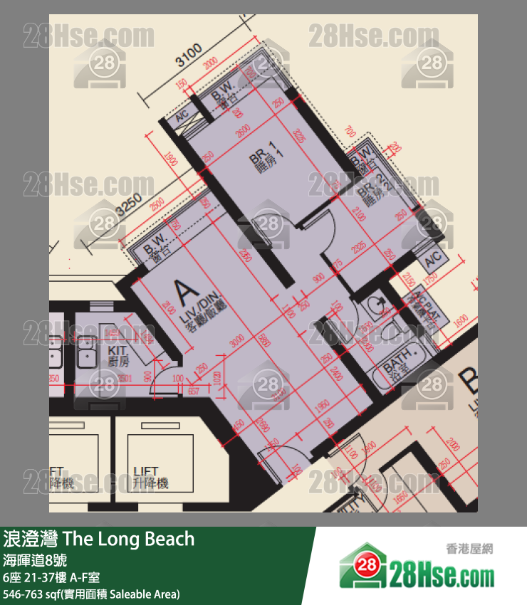 The Long Beach Unit FloorPlan (Provided by 28Hse)