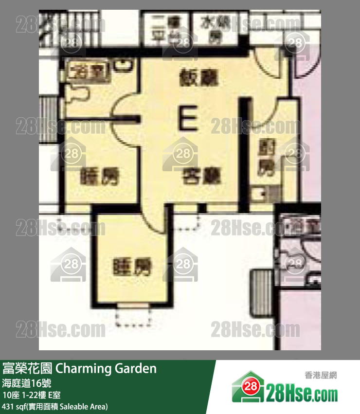 富榮花園 10座4樓 E室 平面圖
