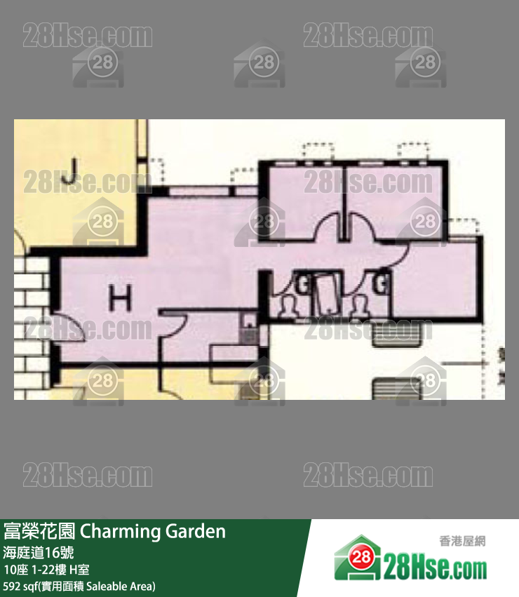 富榮花園 10座18樓 H室 平面圖