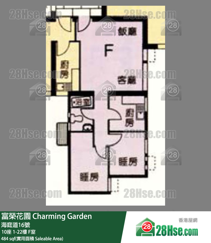 富榮花園 10座4樓 F室 平面圖