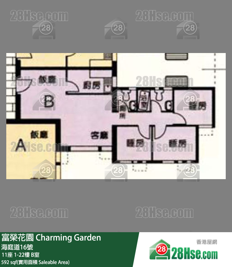 富榮花園 11座18樓 B室 平面圖