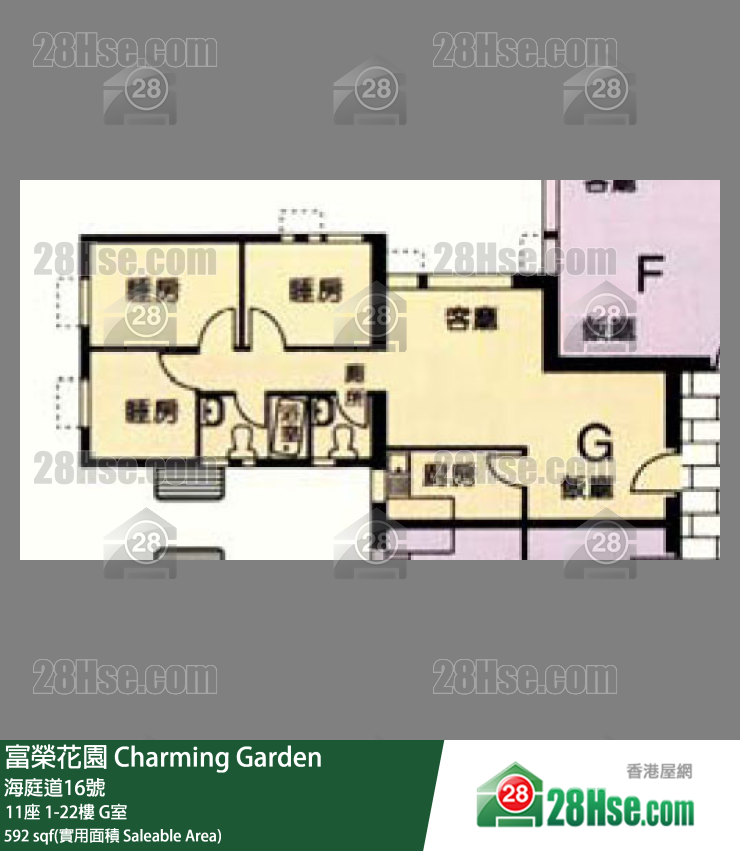 富榮花園 11座 22樓 G室 平面圖