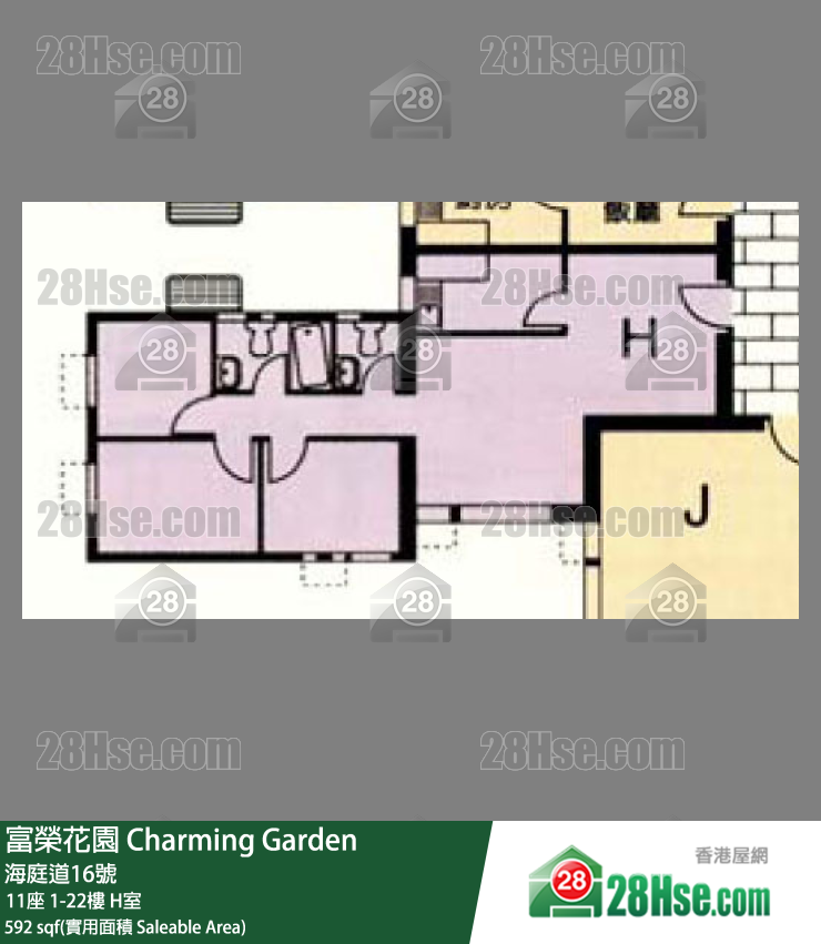 富榮花園 11座12樓 H室 平面圖