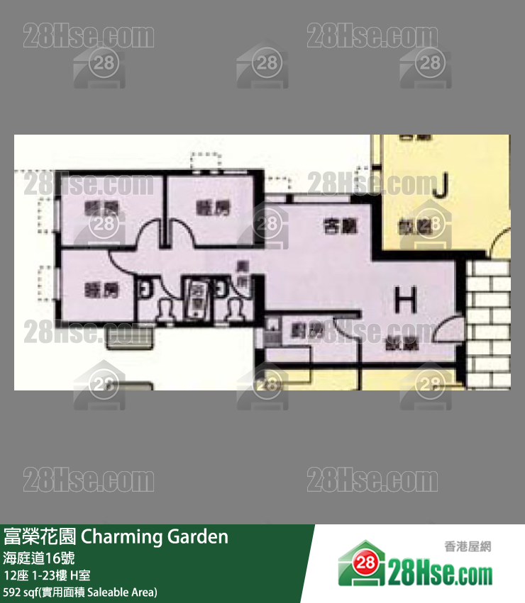 富榮花園 12座6樓 H室 平面圖