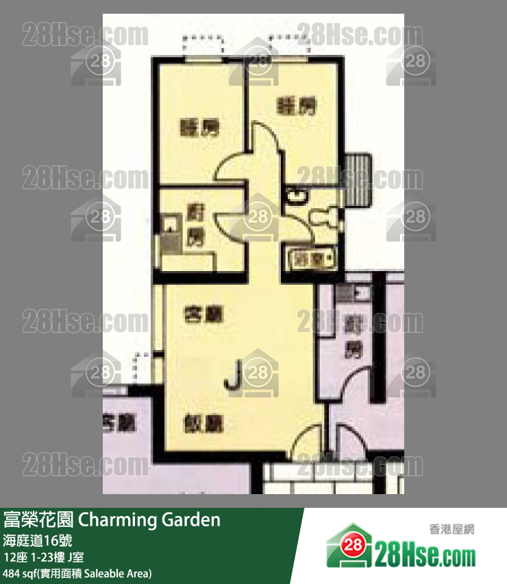富榮花園 12座14樓 J室 平面圖