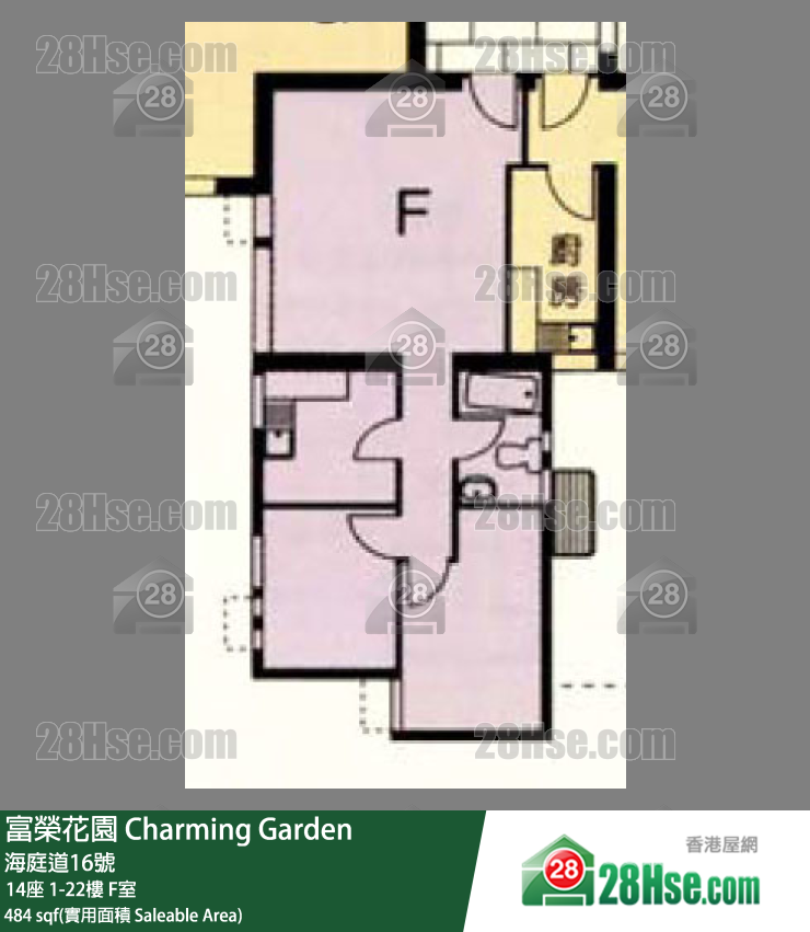 富榮花園 14座22樓 F室 平面圖
