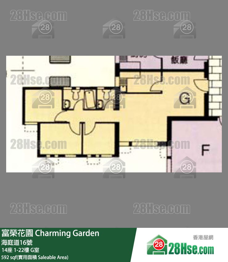 富榮花園 14座 3樓 G室 平面圖