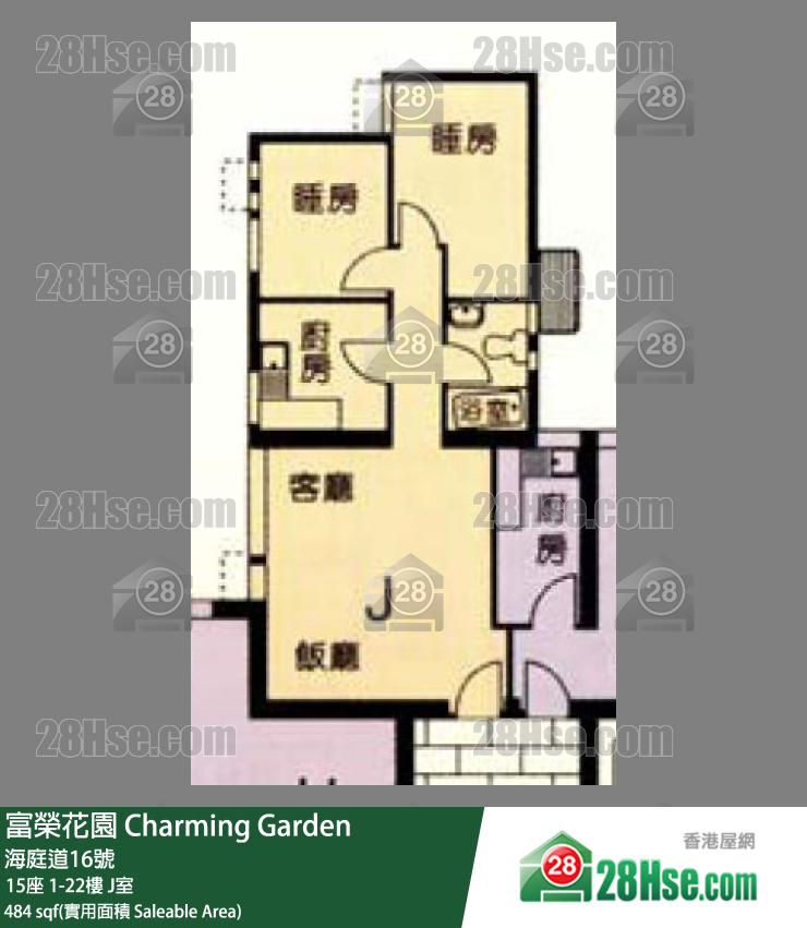富榮花園 15座5樓 J室 平面圖