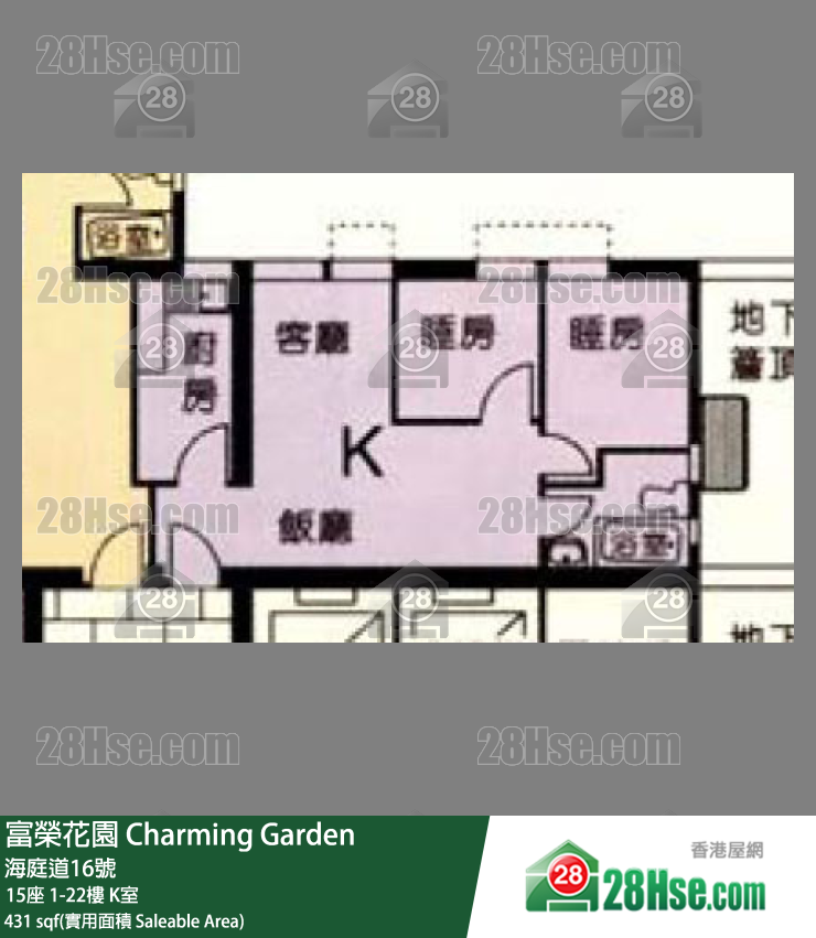 富榮花園 15座6樓 K室 平面圖