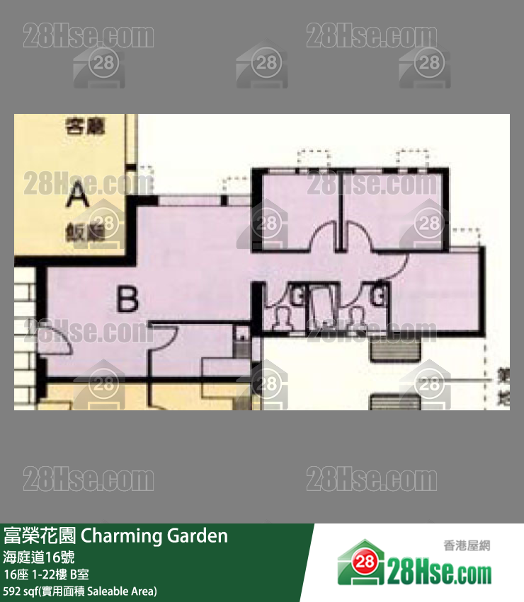 富榮花園 16座15樓 B室 平面圖