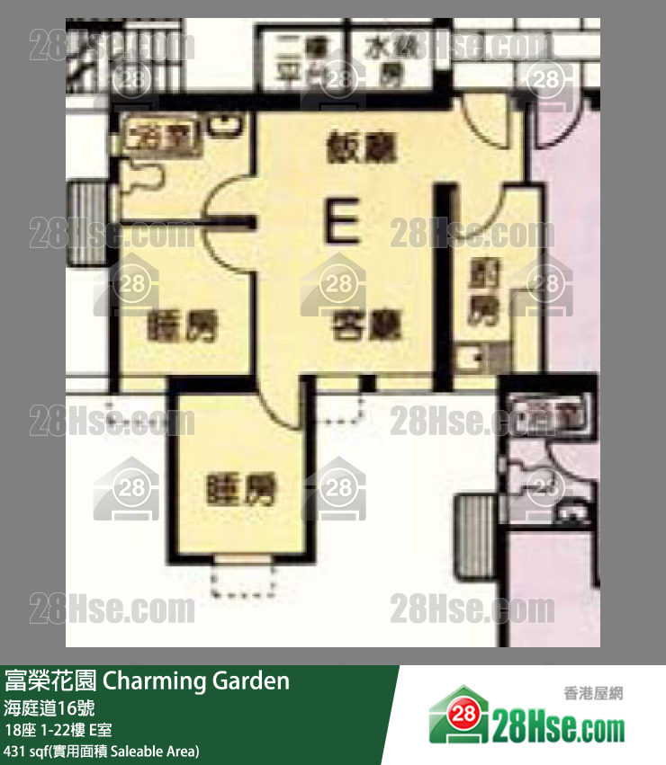 Charming Garden Unit FloorPlan (Provided by 28Hse)