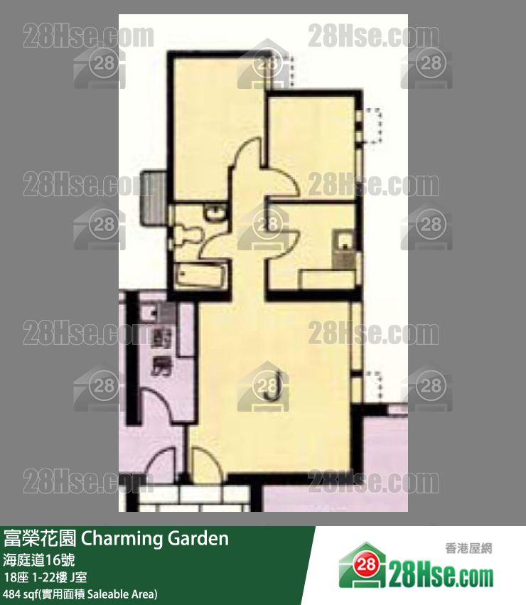 富榮花園 18座 21樓 J室 平面圖