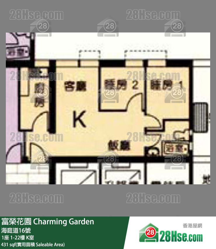 富榮花園 1座3樓 K室 平面圖