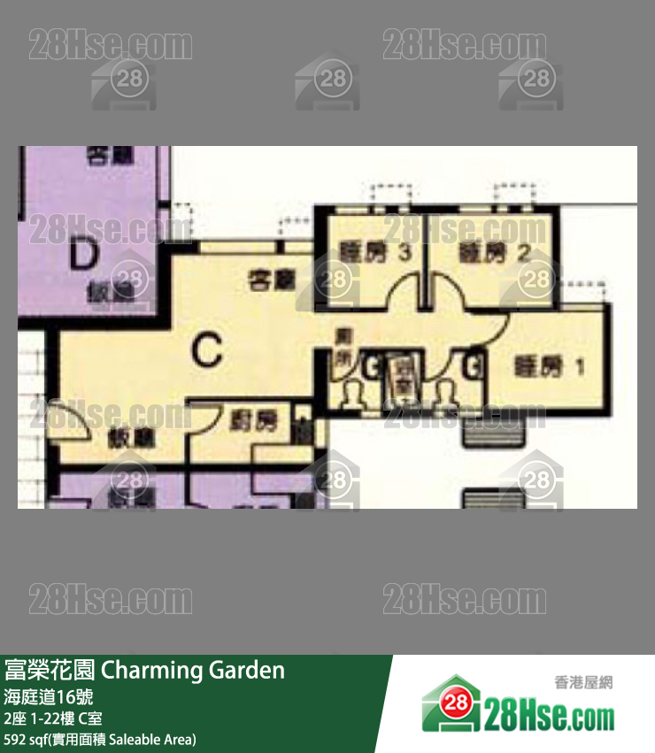 富榮花園 2座19樓 C室 平面圖