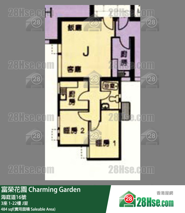 富榮花園 3座12樓 J室 平面圖